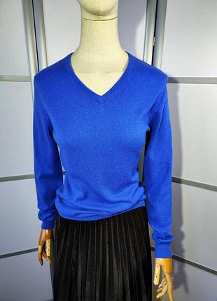 Wool overs насыщенно-синий свитер джемпер с отличием woolmark, кашемир шерсть мериноса