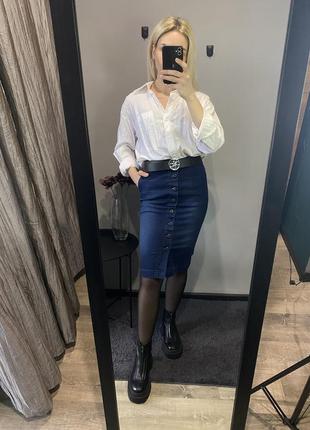 Джинсовая юбка/общница-карандаш/силуэтная юбка меди