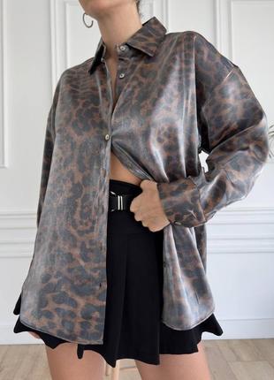 Сорочка з леопардовим принтом