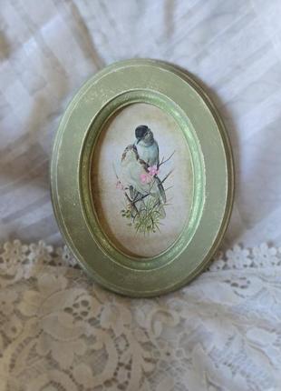 Панно винтажное с птичками.