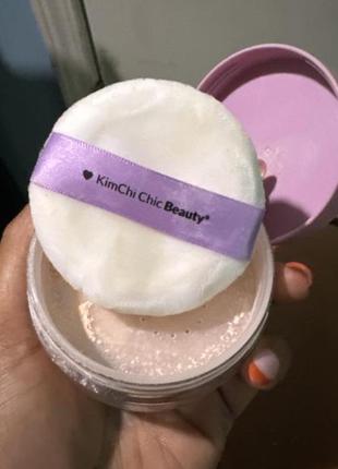 Рассыпчатая фиксирующая пудра kimchi chic beauty puff puff pass set &amp; bake powder