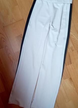 Летние белые штаны с ломпасами zara брюки кюлоты палаццо