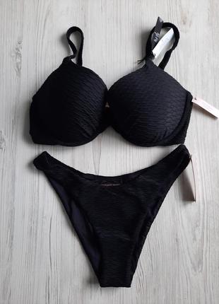 Черный купальник на большую грудь victoria's secret 34dd 34e 75е 70ф 80d 70f чашка f e ф е
