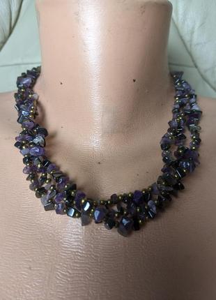 Намисто з каменю вінтаж ретро намисто старовинні буси прикраса на шию  кольє з каменю  підвіска на шию5 фото