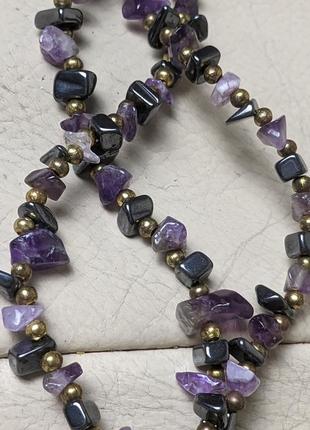 Намисто з каменю вінтаж ретро намисто старовинні буси прикраса на шию  кольє з каменю  підвіска на шию4 фото