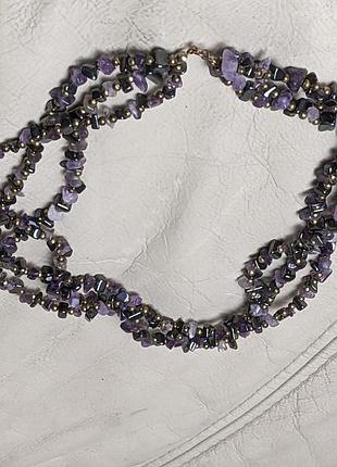 Намисто з каменю вінтаж ретро намисто старовинні буси прикраса на шию  кольє з каменю  підвіска на шию6 фото