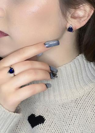 💙 серебряный комплект украшений с синим альпинитом | глубина цвета и утонченность