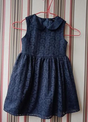 Кружевное платье george на 4-5роков, рост 104-110см