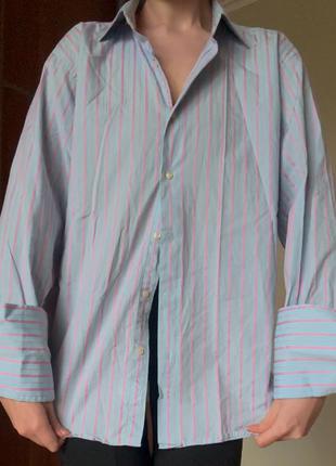 Сорочка у смужку з широкими рукавами