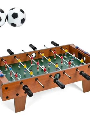 Настольный деревянный футбол на 6 рычагов, с 1 мячом и шкалой счета.