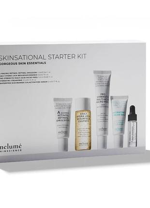 Стартовий набір з мініатюрами і косметичкою melume skinsational starter kit