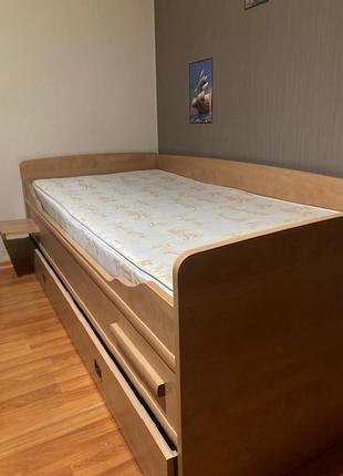 Ліжко дитяче/підліткове merx  90/200 комплект з тумбою під тв