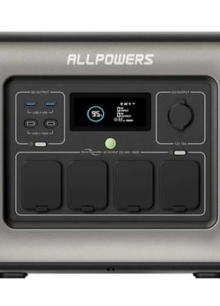 Портативная зарядная станция allpowers r1500 электростанция 1800 вт 1152 втч lifep04 аккумулятор