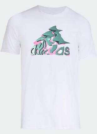 Белая хлопковая футболка adidas original
