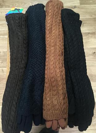 Жіночі подовжені рукавички 2 в 1