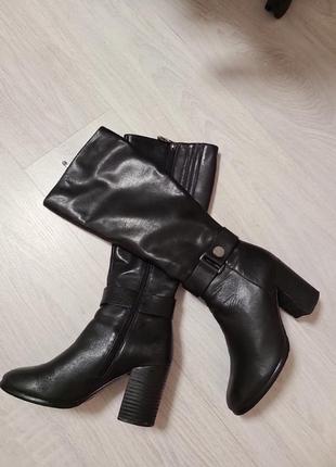 Сапожки деми ( кожа) 36/ 37  размер.