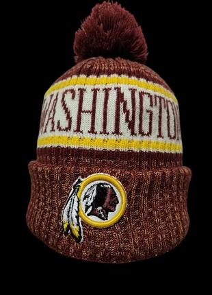 Клубная шапка new era nfl washington redskins / зимняя вязаная  / оригинал 100%
