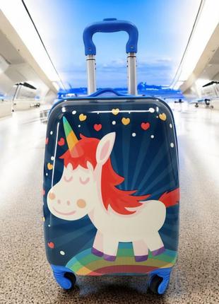 Дитяча валіза flybag rainbow unicorn abs-пластик на 4 коліщатках 30 літрів