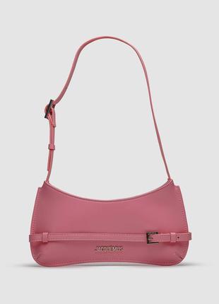 Jacquemus leather premium брендова сумочка міні натуральна шкіра преміум якість рожева кожа розовая