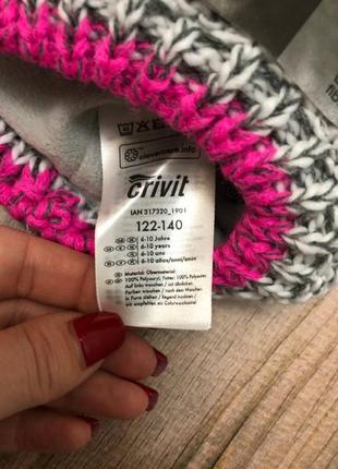 Дитяча вʼязана шапка 122-140 см та 146-164 см crivit для дівчини4 фото