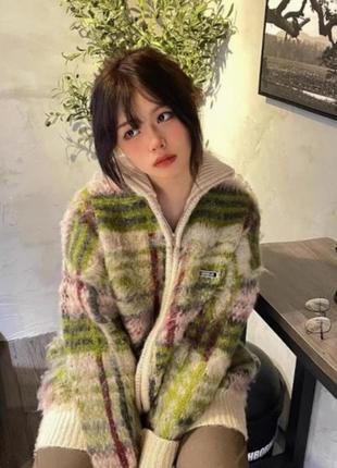 Теплая кофта кардиган на молнии 3