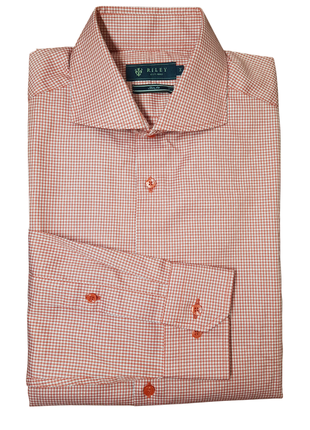 Riley мужская рубашка в мелкую клетку приталенного кроя