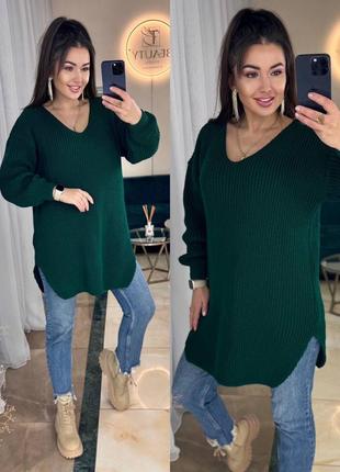 Удлиненный свитер - туника 70% шерсть