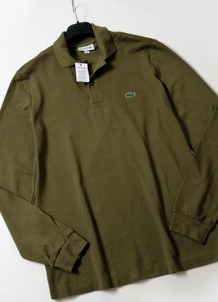 Брендовая мужская футболка поло лакоста lacoste polo shirt men’s long sleeve лонгслив