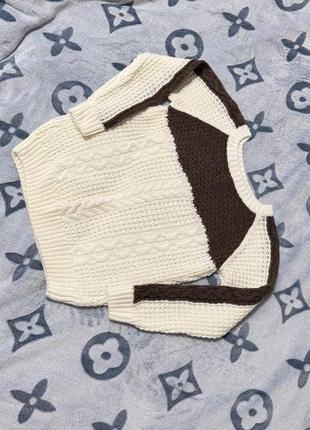 Светр в'язаний молочно коричневий турція