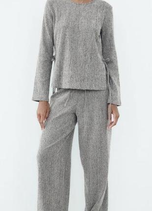 Широкие текстурированные брюки zara