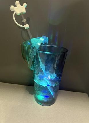 Великий стакан для напоїв з підсвіткою трубочкою кришкою світлодіод