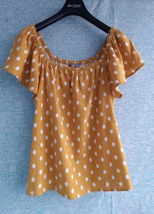 Новая льняная блузочка в горох бренда nutmeg