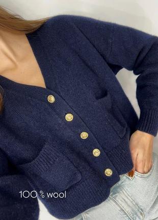 Кардиган zara з вовни шерстяний кардиган