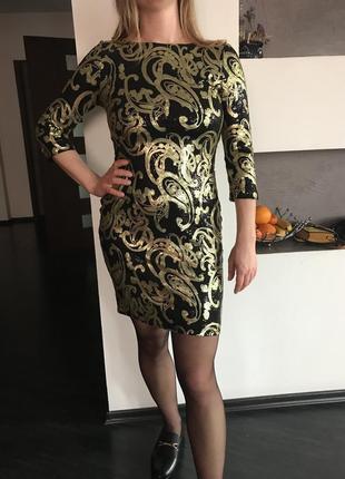 Сукня з паєтками topshop-чорно-золота