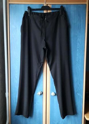 Тончайшие зауженные стрейчевые брюки с резинкой по талии, 52-54-56, хлопок, гипоаллергенный полиэстер.