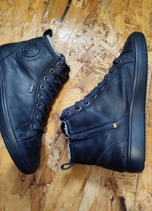 Шкіряні на мембрані не промокні зимові черевики ecco gore-tex