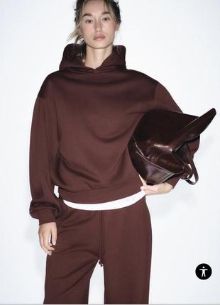 Костюм худі+ палаццо zara  марсала шоколад s m