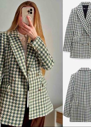 Оливковый зеленый пиджак жакет зара zara жаккардовый