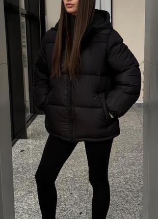 Жіночий пуфер black h&m / куртка black h&m