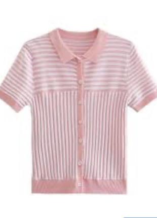 Трикотажний кардіган, кофта, топ, поло zara з короткими рукавами оригінал