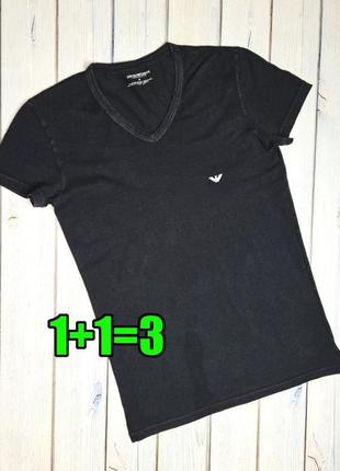 🤩1+1=3 брендовая темно-синяя женская футболка Y325D armani, размер 46 - 48