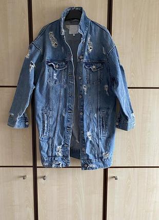 Куртка джинсова подовжена zara