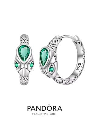 Серьги серебро оригинальные стильные кольца "молния" silver_pandora