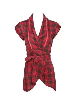 Жіноча картата подовжена сорочка на запах diesel size s