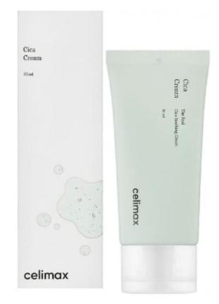 Заспокійливий крем для обличчя з центеллою азіатською celimax the real cica soothing cream, 50ml
