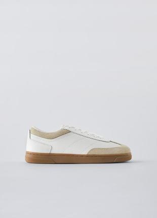 Кожаные кроссовки zara, кеды самба