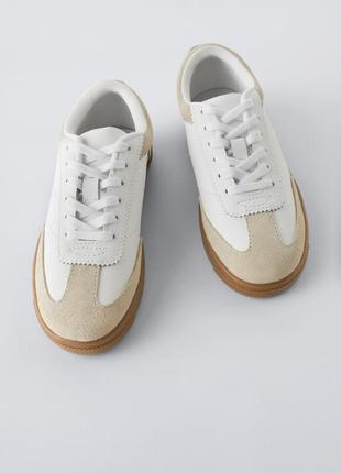 Кожаные кроссовки zara, кеды самба