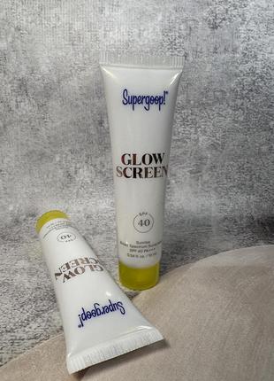 Солнцезащитный крем для лица с сияющим финишем supergoop! glow screen spf 40