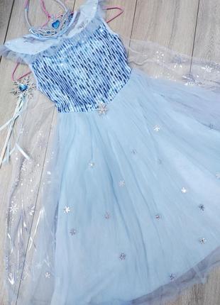 Карнавальное новогоднее платье принцессы эльзы фроузен frozen ельза ледяное сердце холодное сердечко эльза