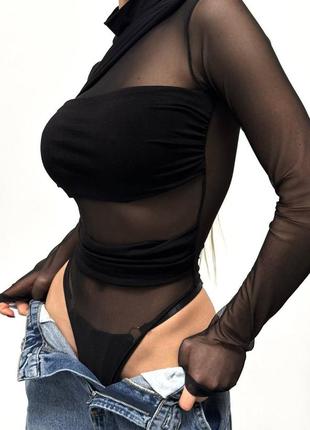 Женское соблазнительное боди сетка